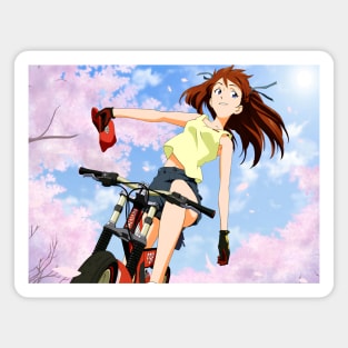 Asuka Langley Soryu on a Bicycle Magnet